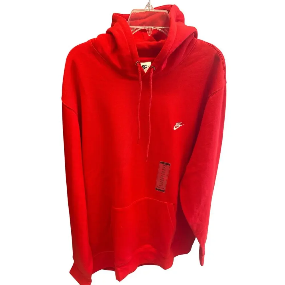 Nike Men's  Pullover Hoodie in University Red with a white  Futura logo.